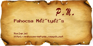 Pahocsa Mátyás névjegykártya
